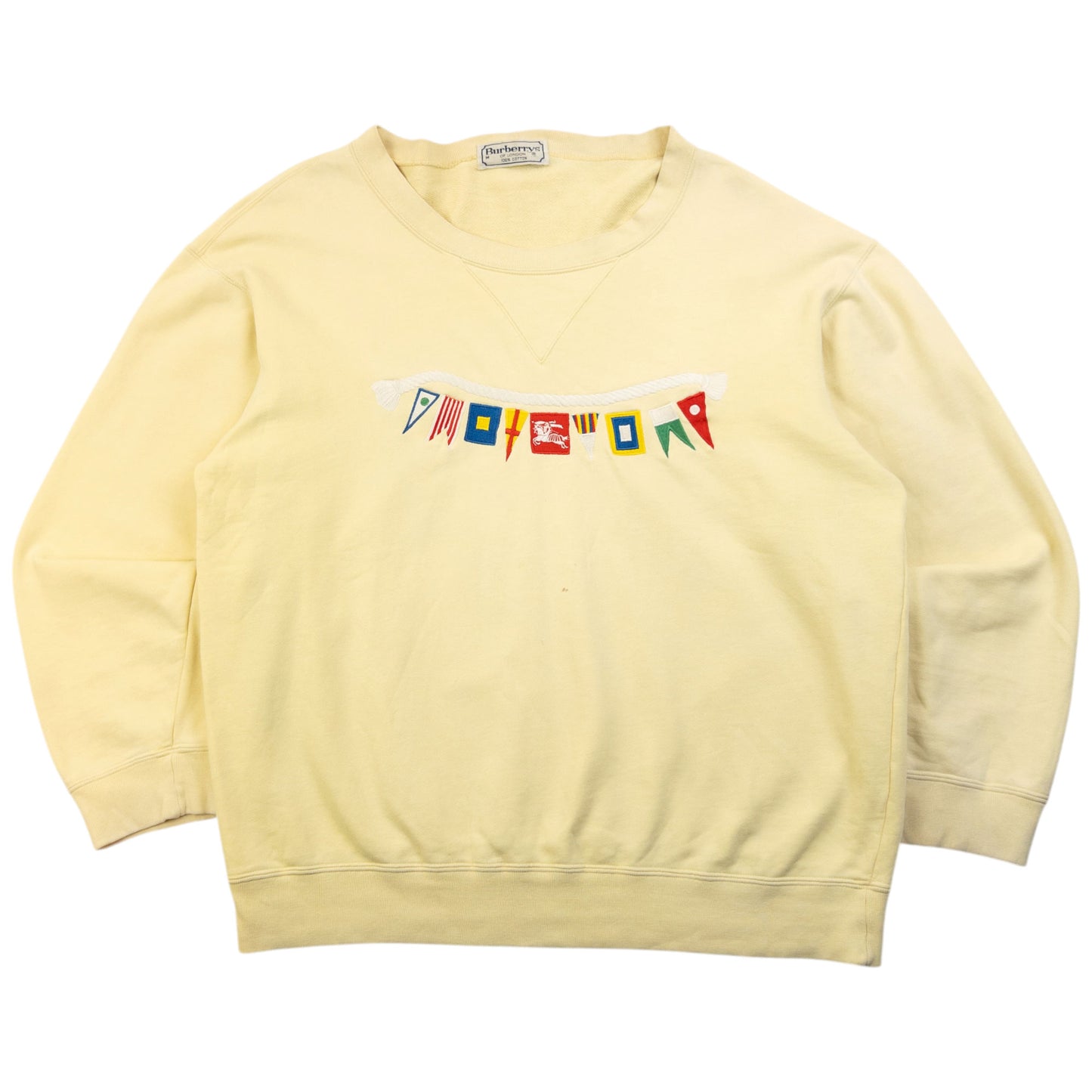 Vintage 90s Burberry Embroidered Flag Sweatshirt Size M