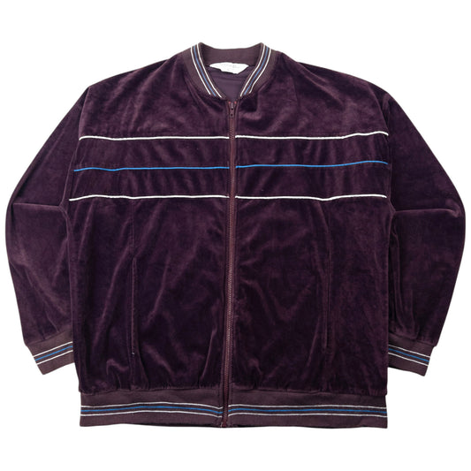 Vintage 80s Dior Monsieur Zip Up Velour Bomber Jacket Size L