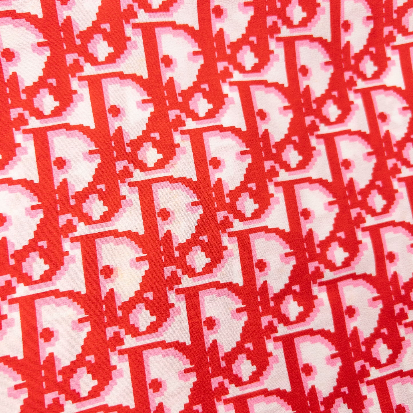 Vintage 90s Dior Monogram Pixel Silk Scarf