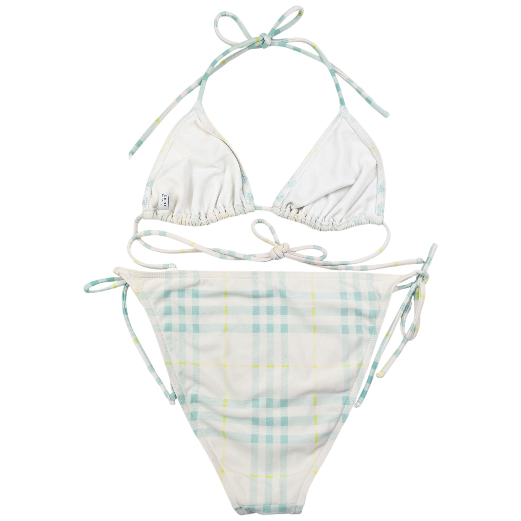 Vintage Burberry Nova Check Bikini Set Womens Size L
