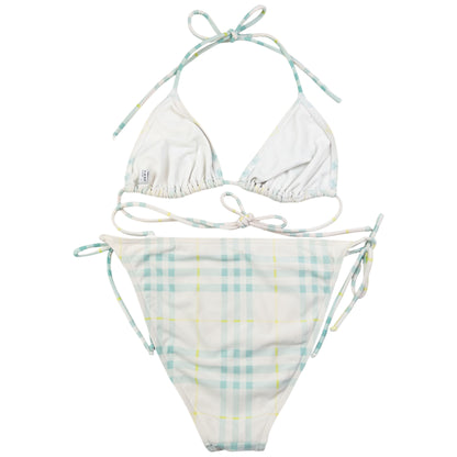 Vintage Burberry Nova Check Bikini Set Womens Size L