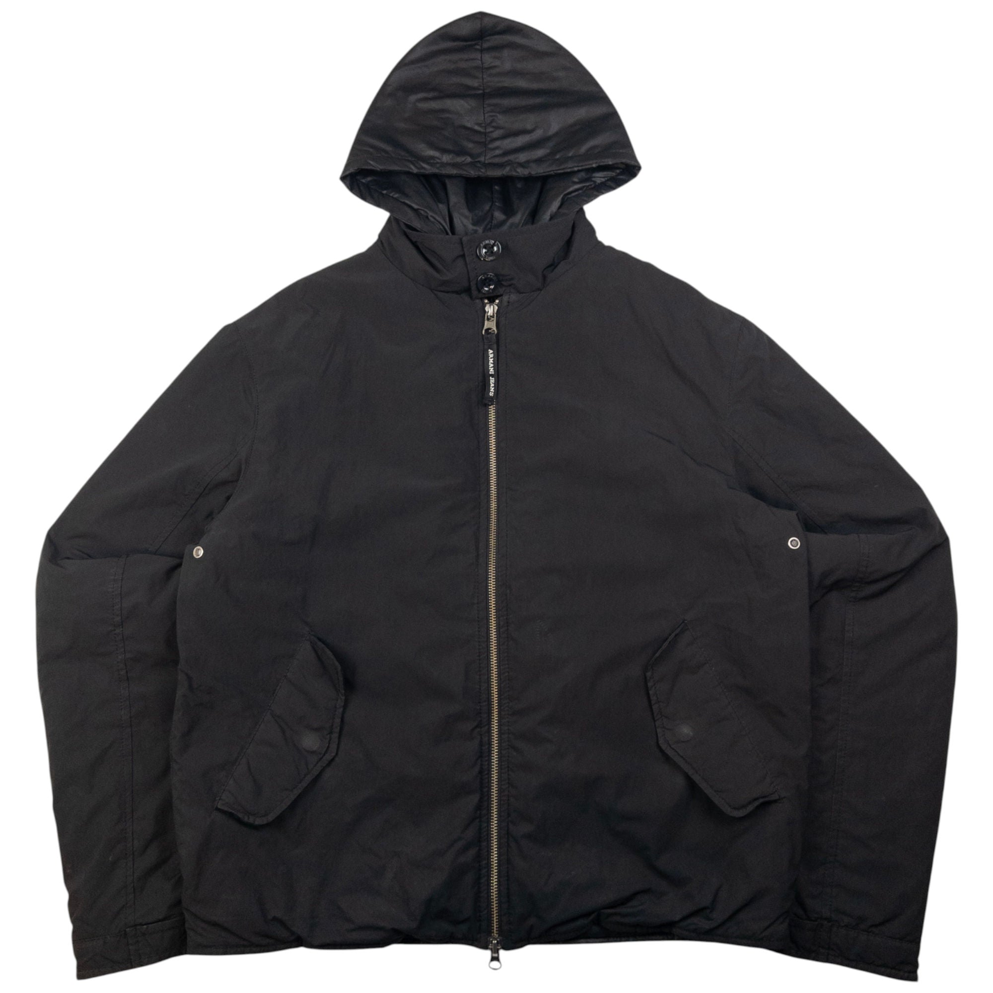 Vintage Armani Jeans Removable Hood Zip Jacket Size M