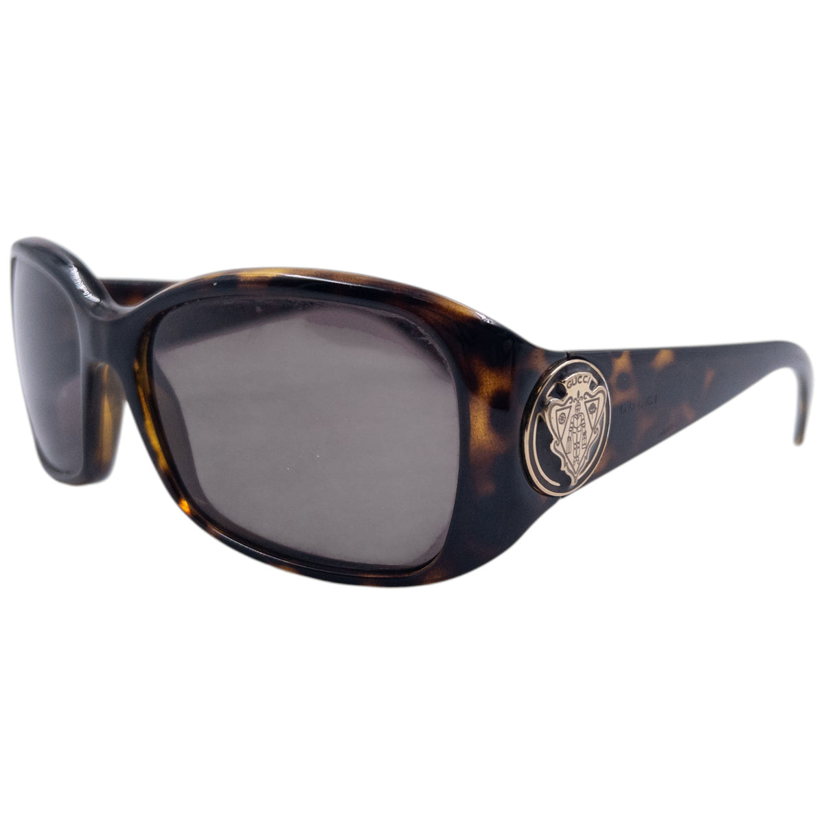 Vintage 2000s Gucci Tortoise Shell Crest Sunglasses