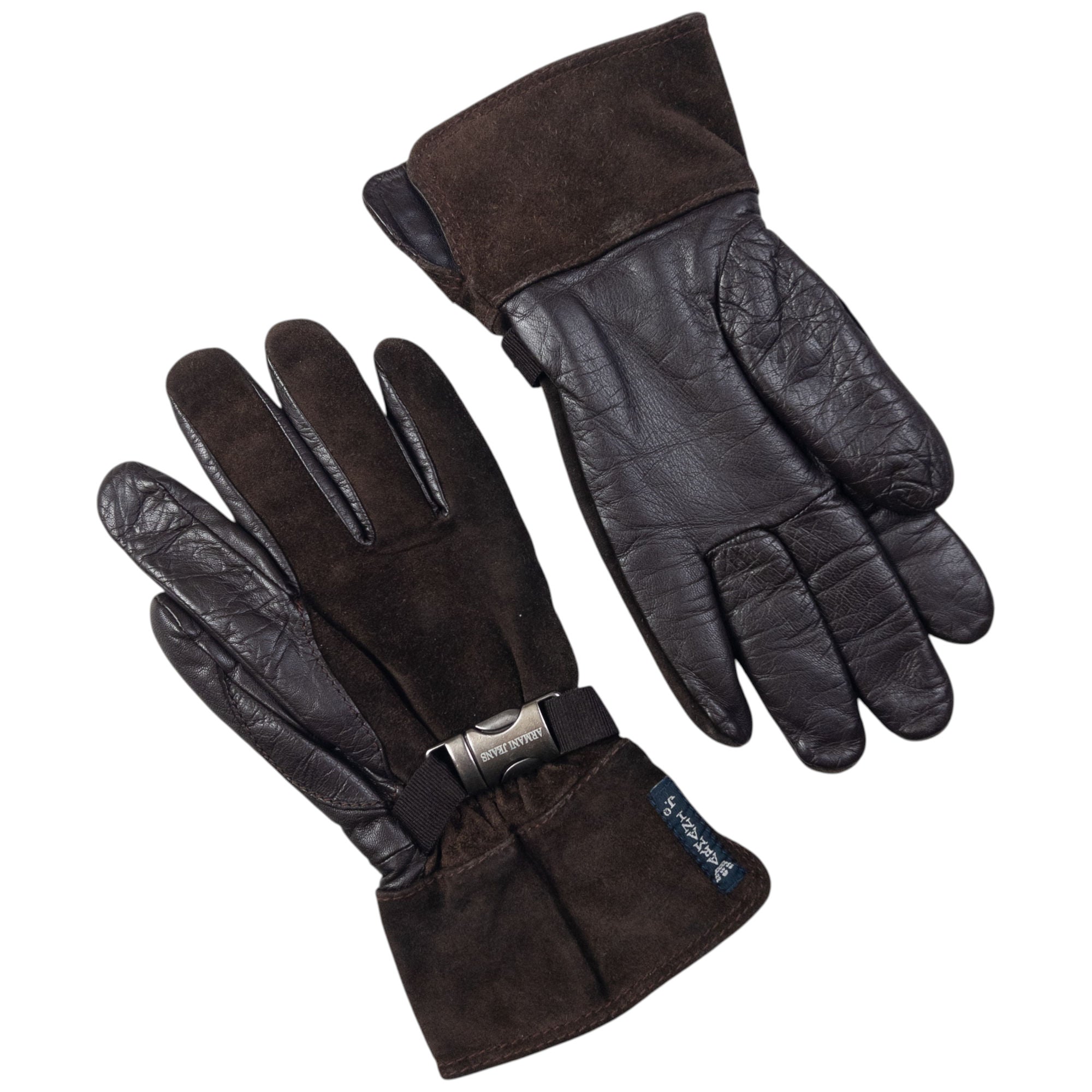 Vintage Armani Jeans Leather Suede Gloves Size M