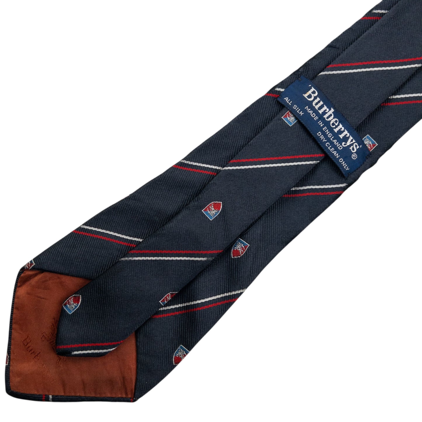 Vintage 90s Burberry Striped Monogram Silk Tie