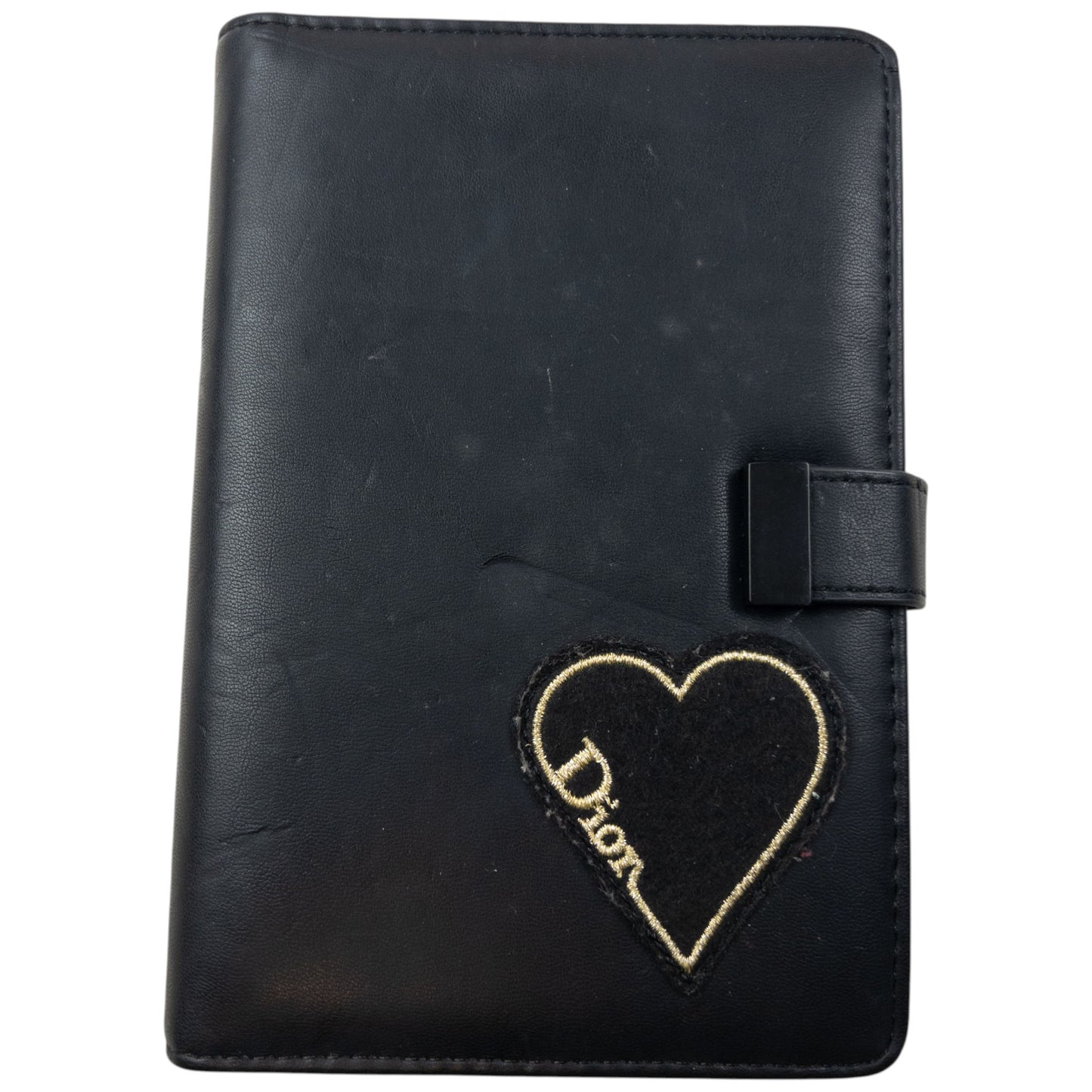 Vintage 2000s Dior Embroidered Heart Leather Notebook