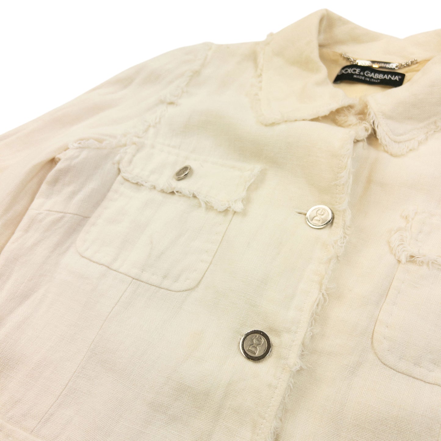 Vintage 2000s Dolce & Gabbana Button Up Linen Jacket Womens Size S