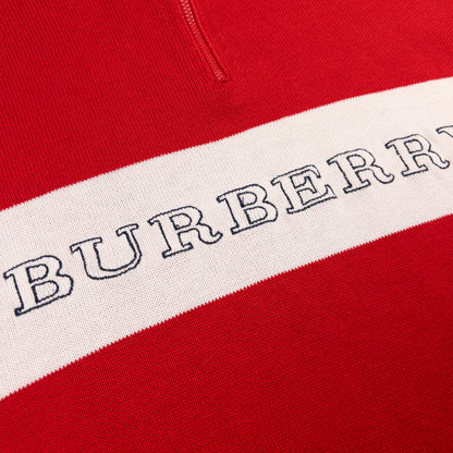 Vintage Burberry Embroidered Q Zip Jumper Size