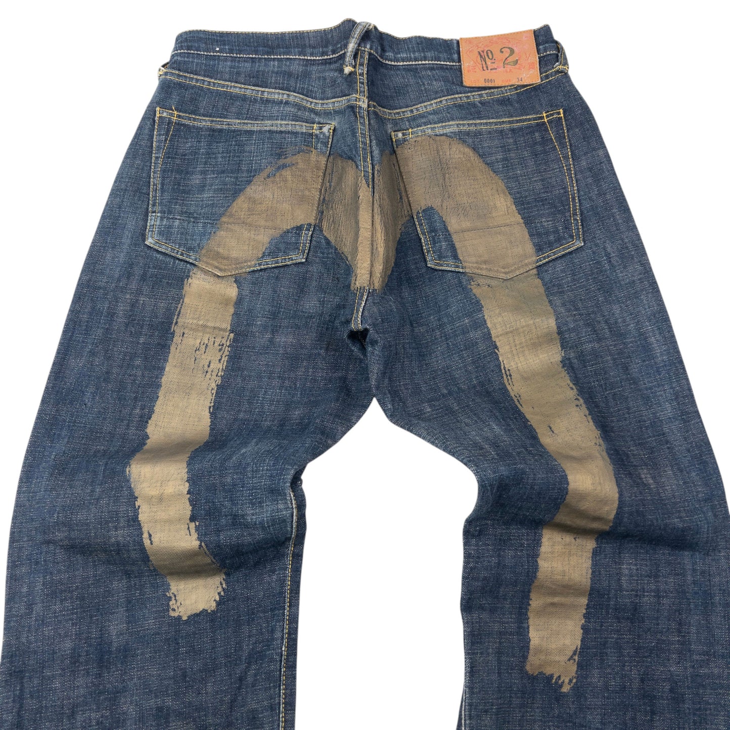 Vintage 2000s Evisu Painted Daicock Japanese Denim Jeans Size W32