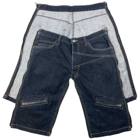 Vintage PPFM Full Zip Denim Shorts Size W32