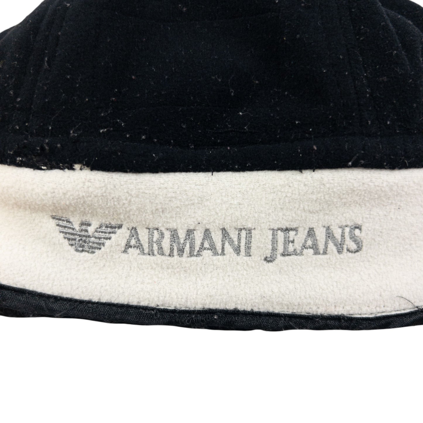 Vintage Armani Jeans Embroidered Fleece Beanie Hat