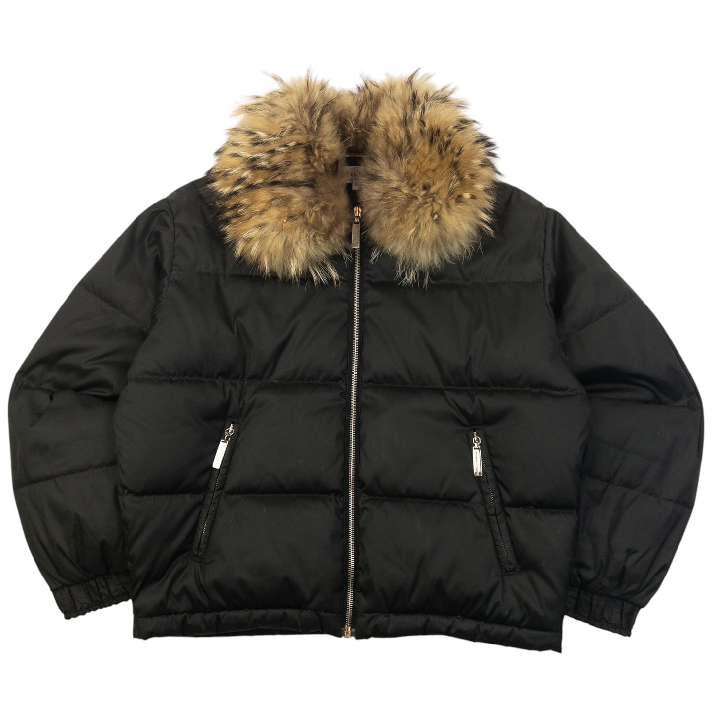 Vintage 2000s Dolce & Gabbana Fur Collar Puffer Jacket Womens Size M