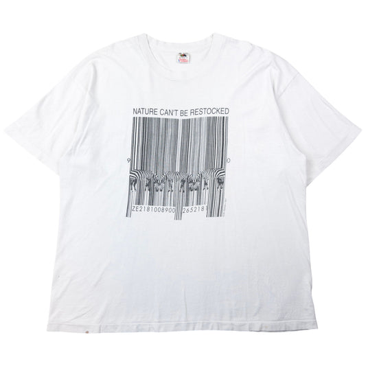 Vintage Nature Can't Be Restocked Zebra Barcode Graphic T Shirt Size XXL
