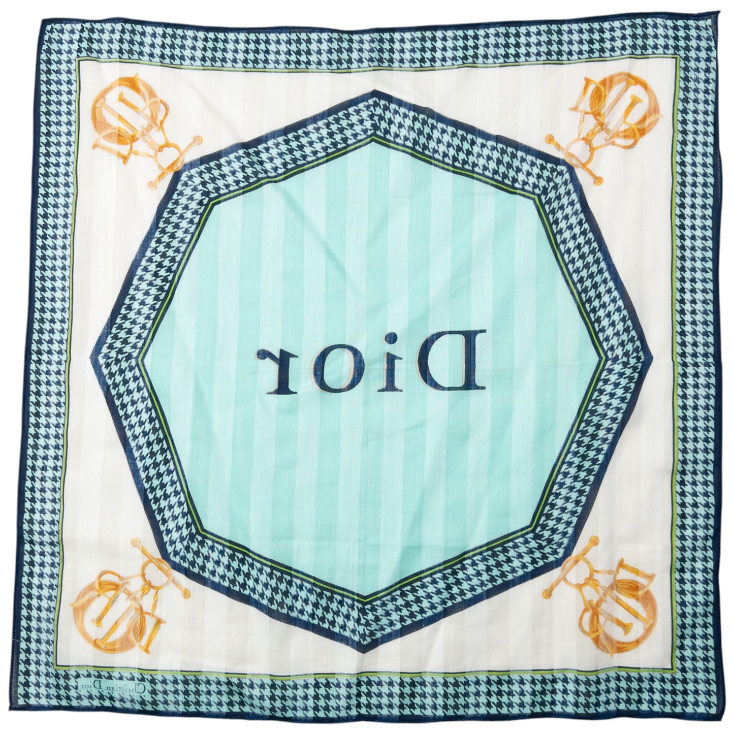 Vintage 90s Dior Houndstooth Silk Scarf