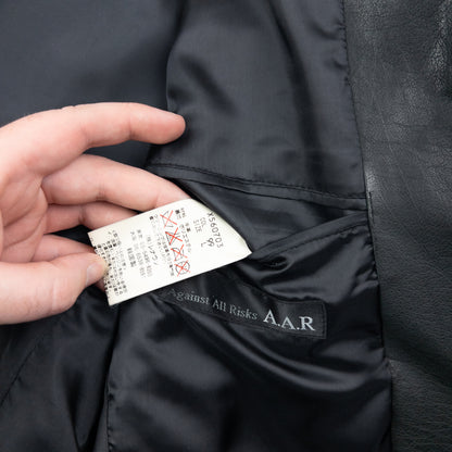 Vintage 90s Yohji Yamamoto A.A.R Button Up Leather Jacket Size M