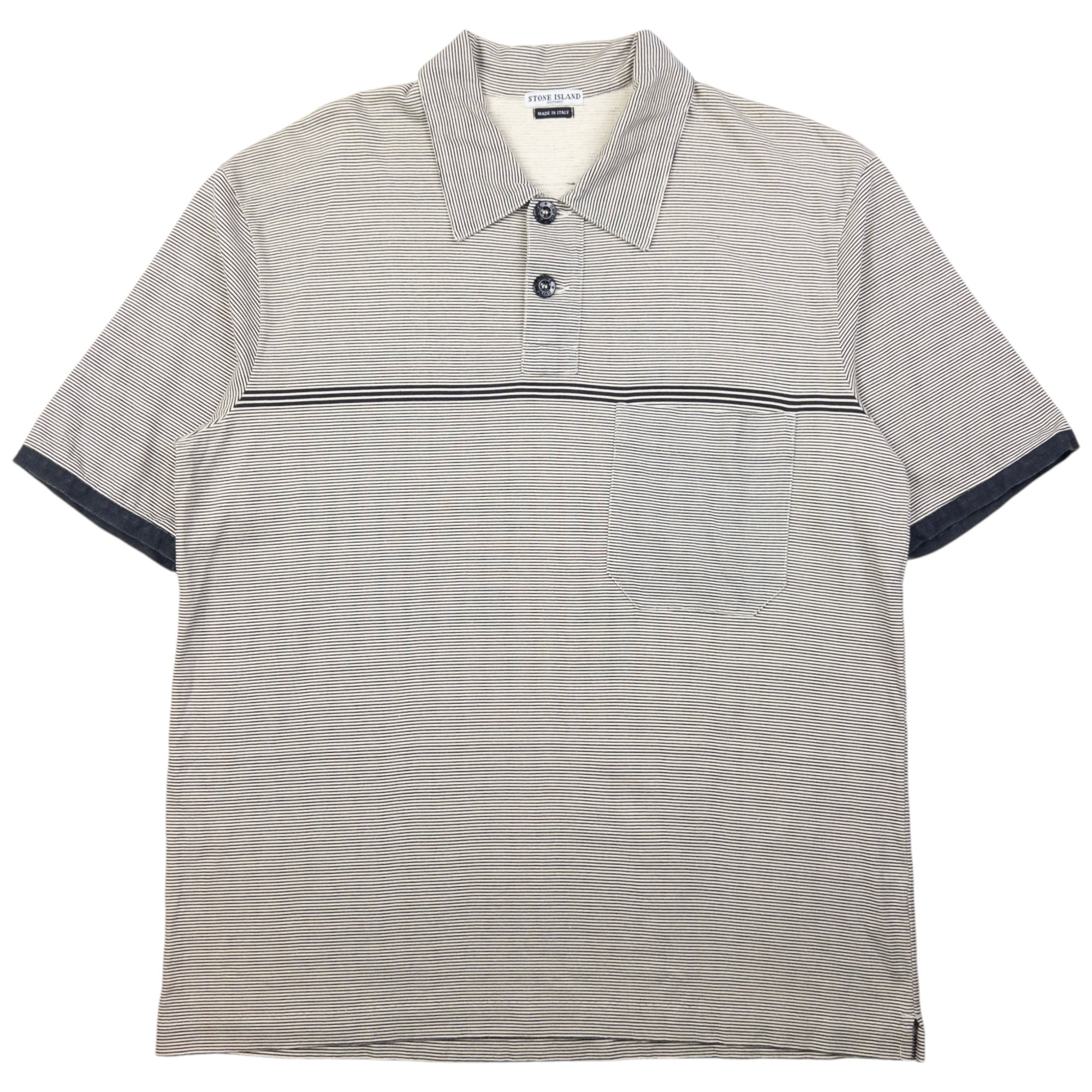 Vintage Stone Island Striped Polo Shirt Size M