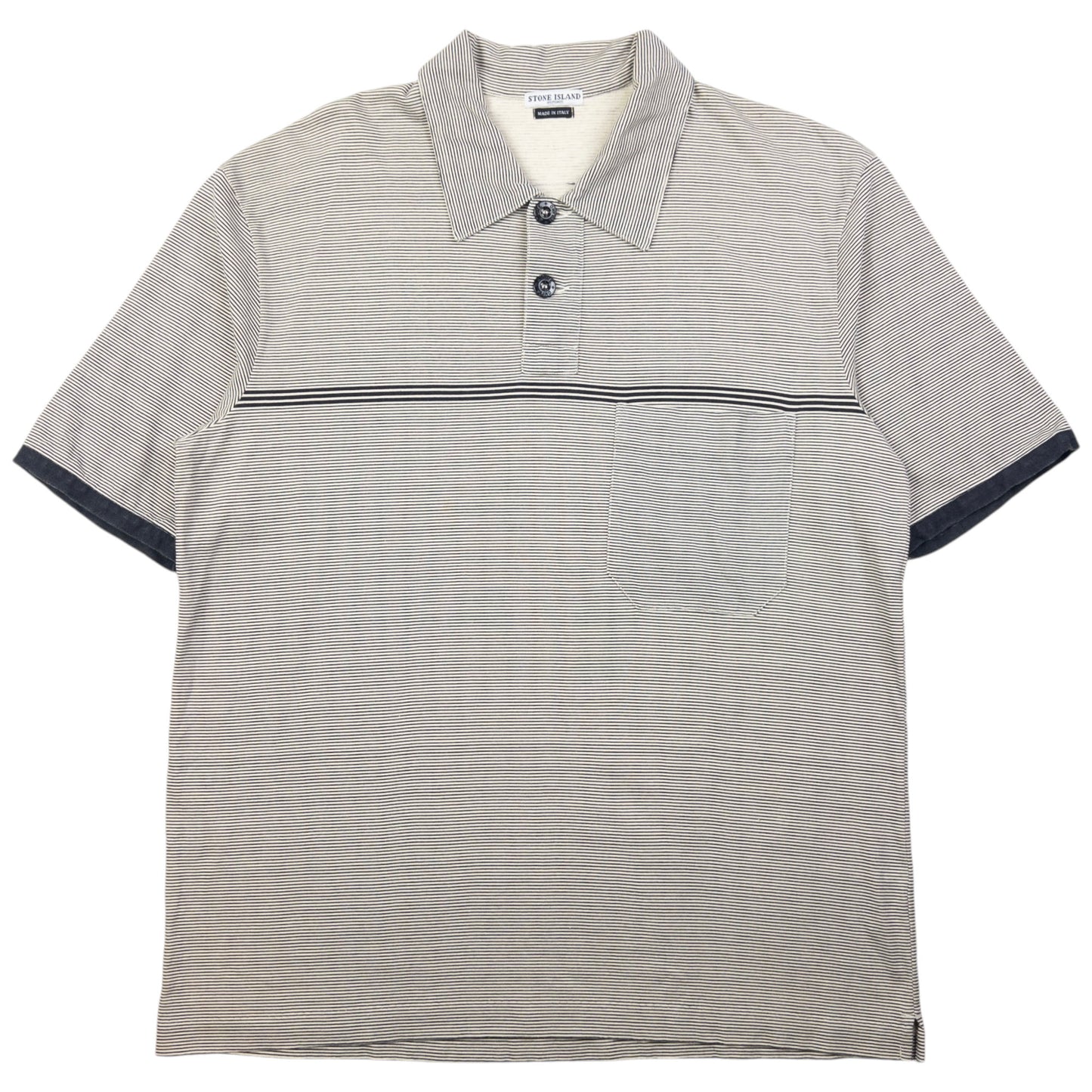 Vintage Stone Island Striped Polo Shirt Size M