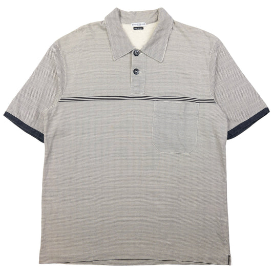 Vintage Stone Island Striped Polo Shirt Size M
