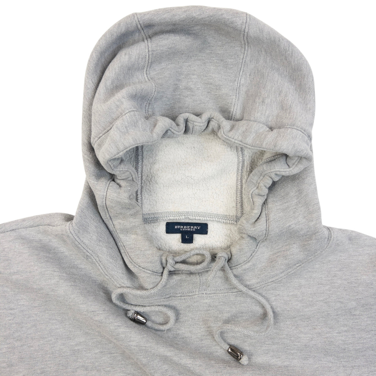 Vintage 2000s Burberry Nova Check Elbow Patch Hoodie in grey (cotton), photo 3