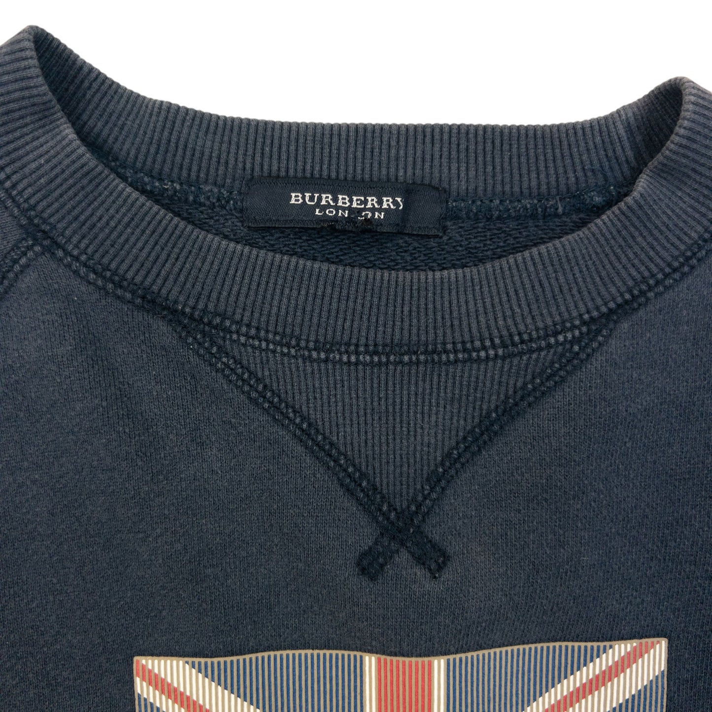 Vintage 2000s Burberry Union Jack Graphic Sweatshirt Womens Size XXS