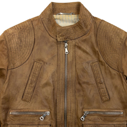 Vintage 2000s Dolce & Gabbana Zip Up Leather Jacket Size S