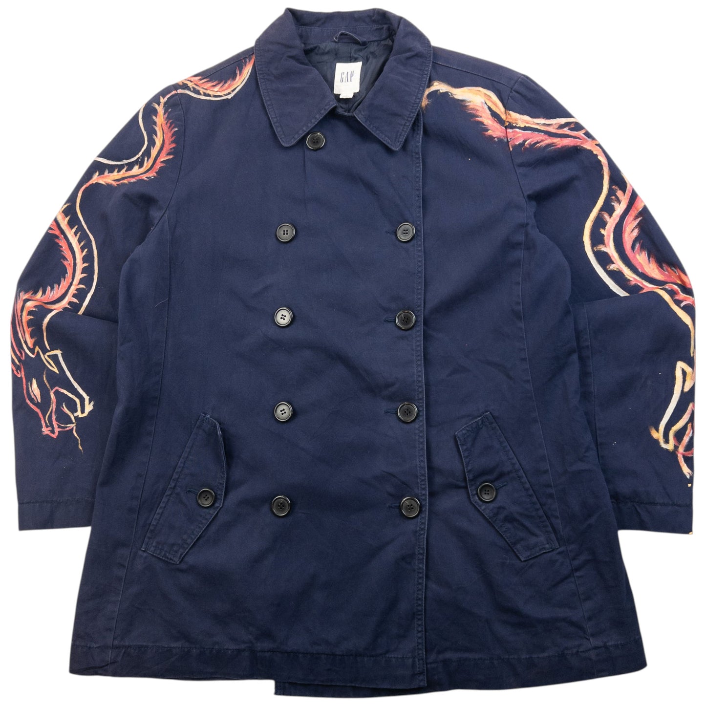 Vintage 2000s GAP Hand Painted Dragon Jacket Womens Size L