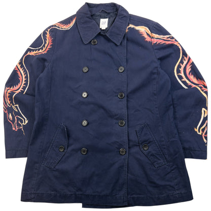 Vintage 2000s GAP Hand Painted Dragon Jacket Womens Size L