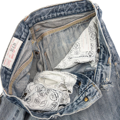 Vintage Yamane Evisu Painted Daicock Japanese Denim Jeans Size W31