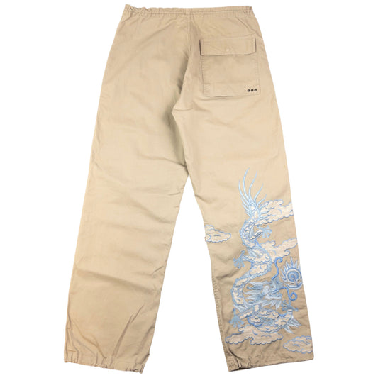 Vintage Maharishi Embroidered Dragon Roll Up Trousers Size S