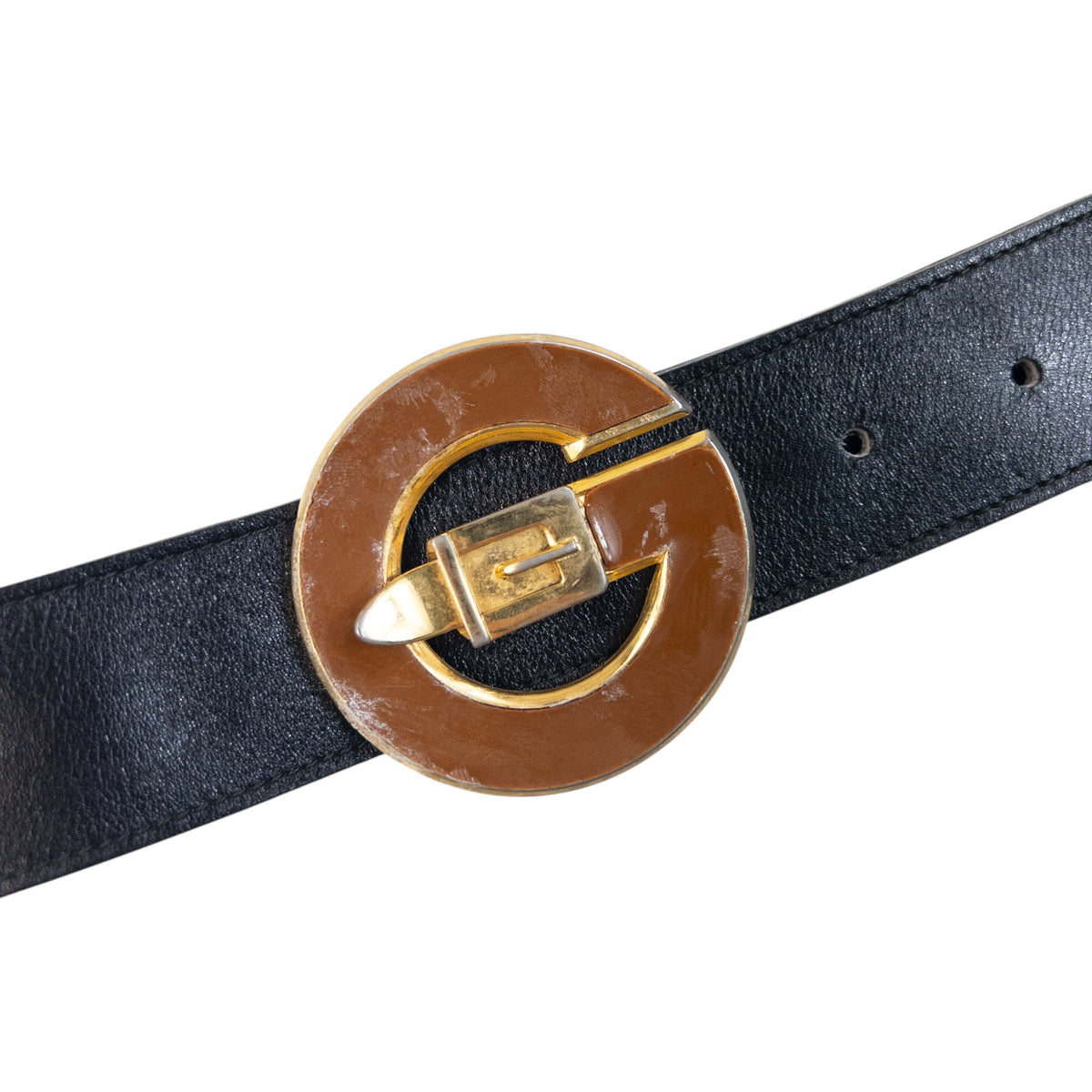 Vintage 90s Gucci Leather Belt in black, photo 3