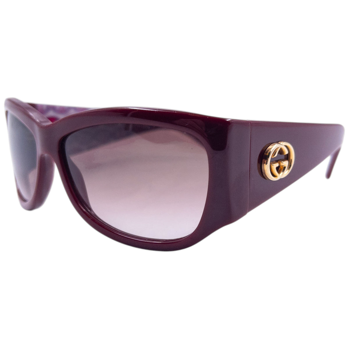 Vintage 2000s Gucci Sunglasses in red, gold logo detail