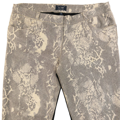 Vintage 2000s Armani Jeans Snakeskin Pattern Jacket & Trousers Set Womens Size L