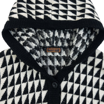 Vintage 80s YSL Yves Saint Laurent Geometric Wool Knit Jacket Size S