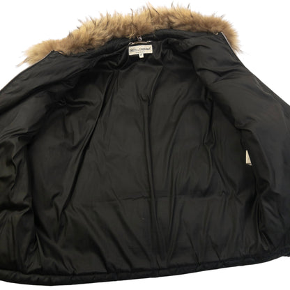 Vintage 2000s Dolce & Gabbana Fur Collar Puffer Jacket Womens Size M
