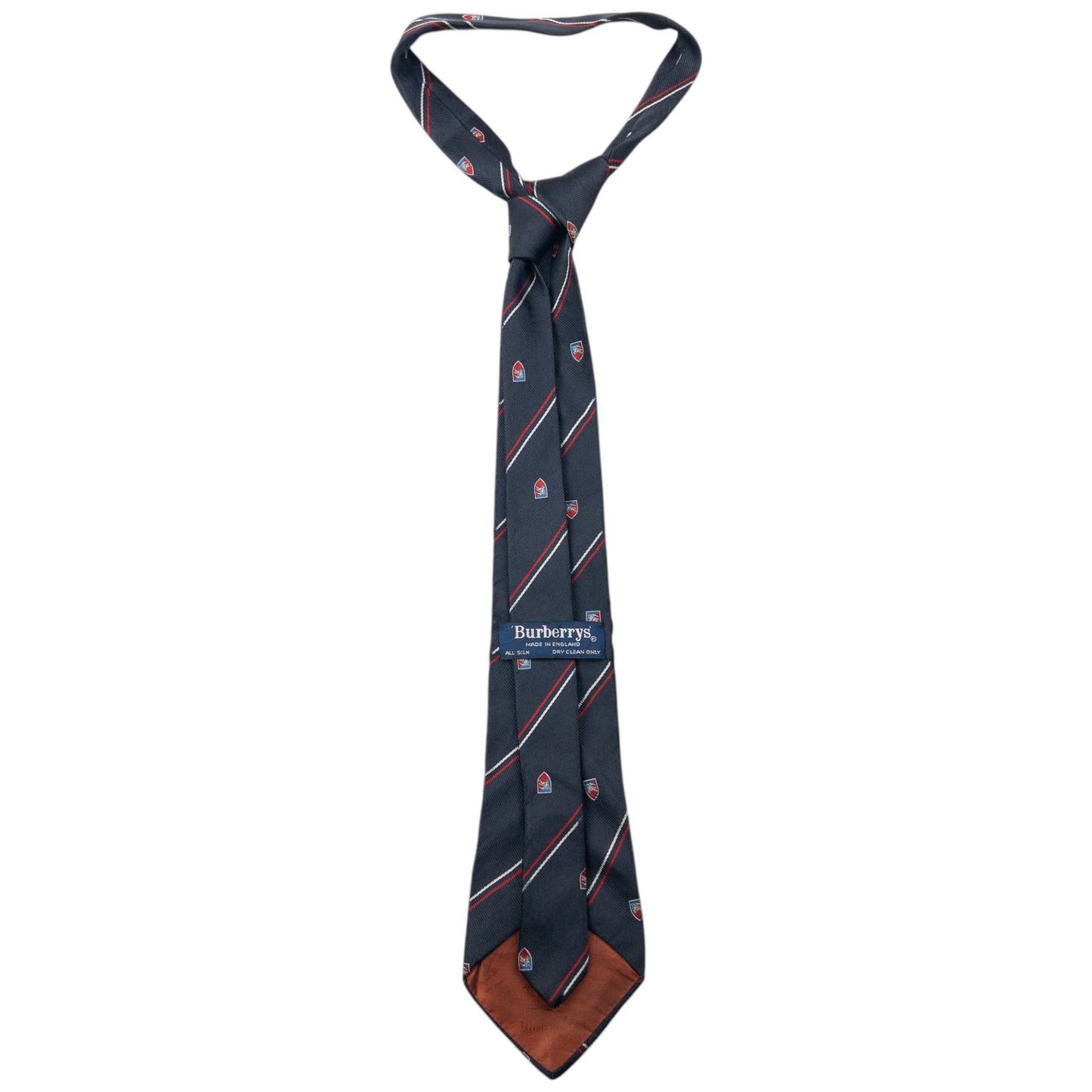 Vintage 90s Burberry Striped Monogram Silk Tie