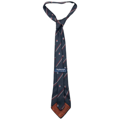 Vintage 90s Burberry Striped Monogram Silk Tie