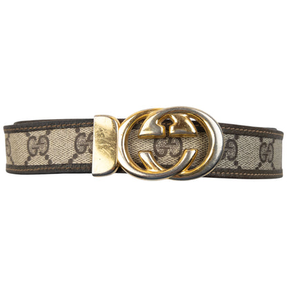 Vintage 90s Gucci Monogram Leather Belt Size S