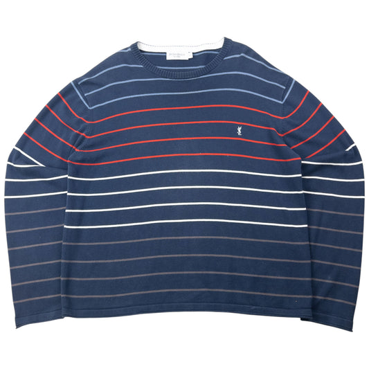 Vintage 2000s YSL Yves Saint Laurent Striped Jumper Size L