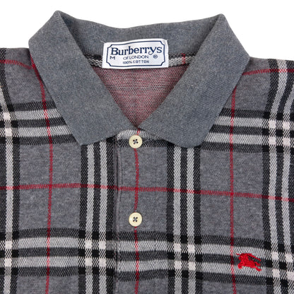 Vintage 90s Burberry Nova Check Polo Jumper Size S