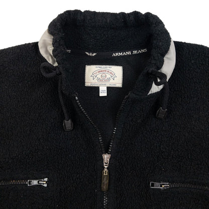 Vintage Armani Jeans Zip Up Fleece Jacket Size XL