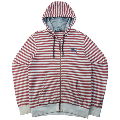 Vintage 2000s Burberry Black Label Striped Zip Up Hoodie Size M