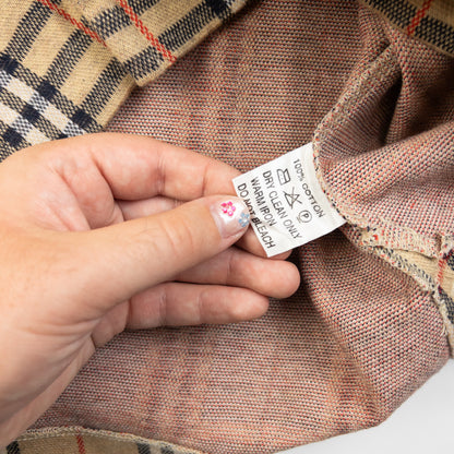 Vintage 90s Burberry Nova Check Polo Jumper Size M