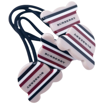 Vintage 2000s Burberry Nova Stripe Bear Hair Ties