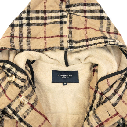 Vintage 2000s Burberry Fleece Lined Nova Check Duffle Jacket Womens Size M