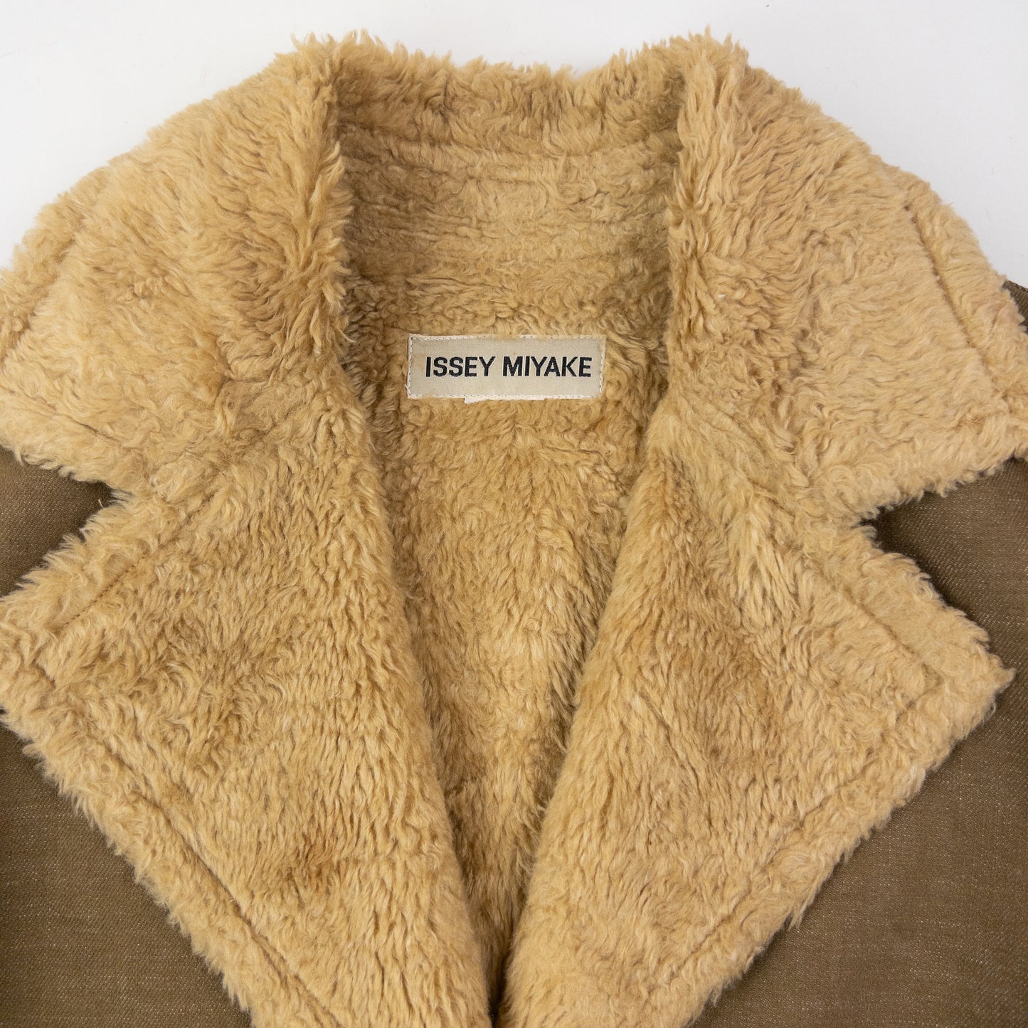 Vintage 90s Issey Miyake Fur Lined Button Up Jacket Size M