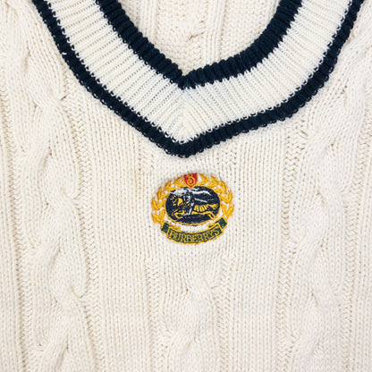 Vintage 90s Burberry Cable Knit Sweater Vest Size S