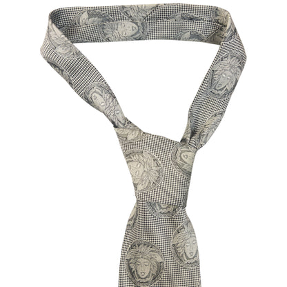 Vintage 90s Gianni Versace Monogram Medusa Silk Tie