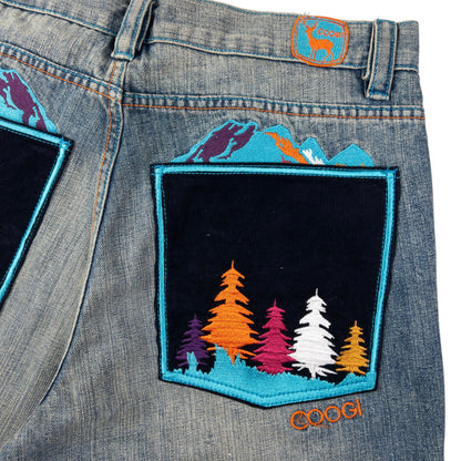 Vintage Coogi Embroidered Landscape Denim Jeans Size W38