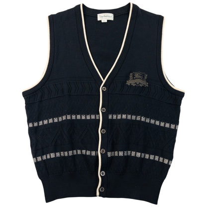 Vintage 90s Burberry Button Up Sweater Vest SAMPLE Size S