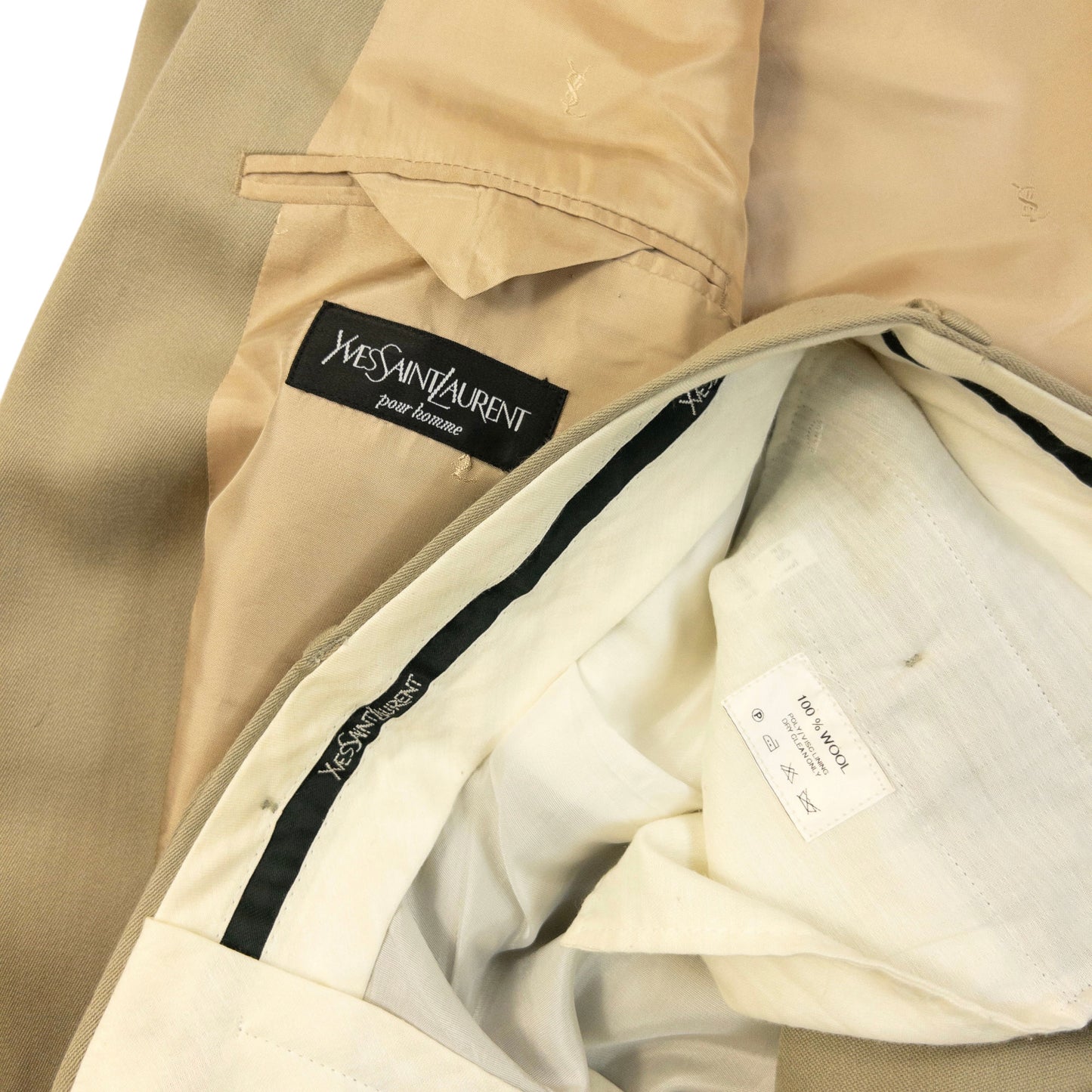 Vintage 90s YSL Yves Saint Laurent Jacket & Trousers Suit Set Size XL